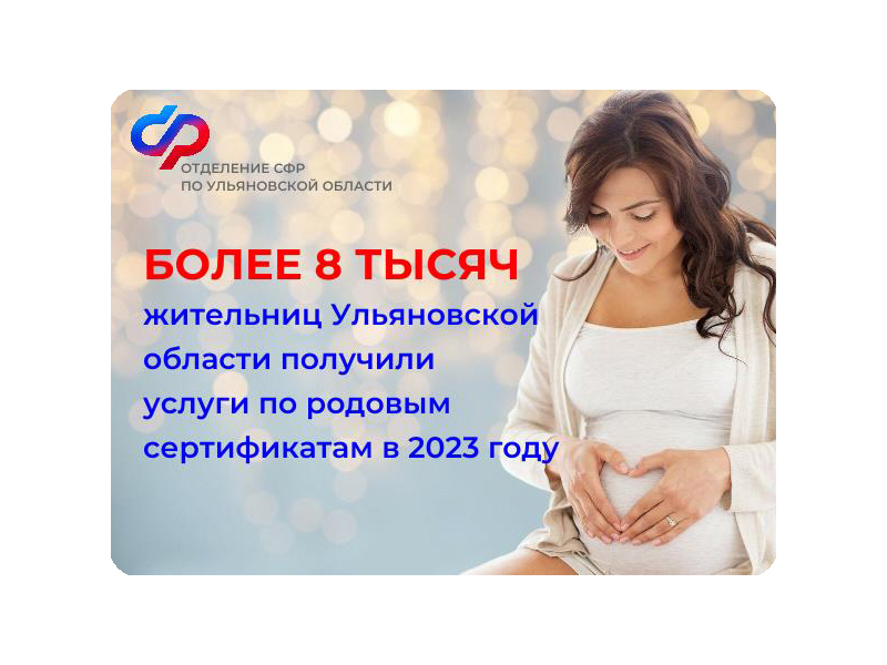Более 8 тысяч жительниц Ульяновской области получили услуги по родовым сертификатам в 2023 году.